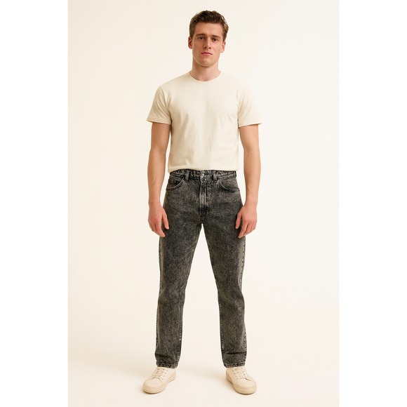 Levis Vintage Acid Wash Mid Rise Cotton Straight Jeans Black Tab‎ Size 30x32 USA - Picture 1 of 10